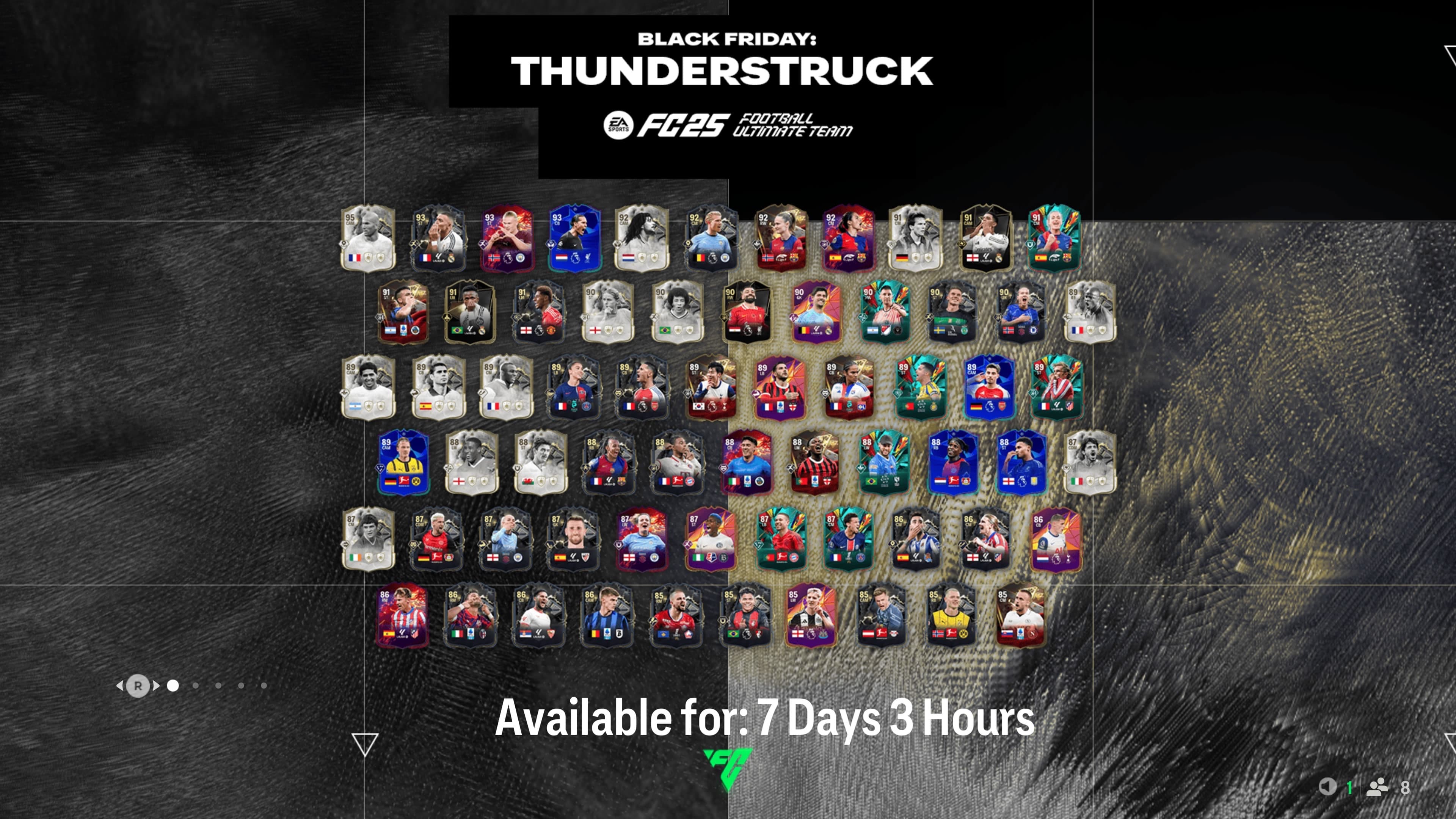 FC 25 ThunderStruck Tracker ყველა დინამიური შავი პარასკევის ბარათით